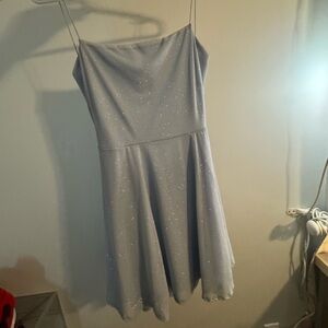 Blue Spaghetti Strap Sleeveless Mini Sundress
